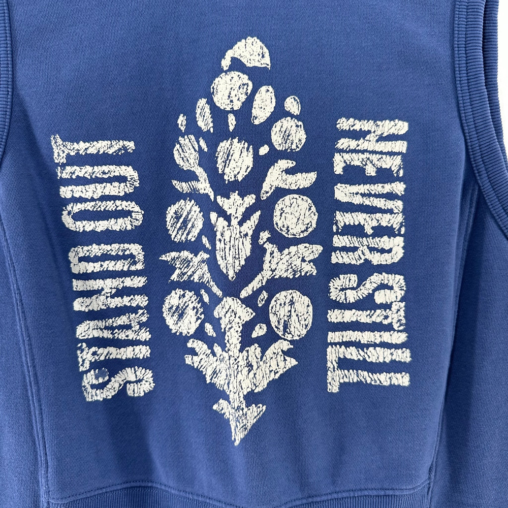 FREE PEOPLE MOVEMENT Athletic Blue CROP SWEATSHIRT Intercept TANK TOP WOMENS L - Picture 4 of 12